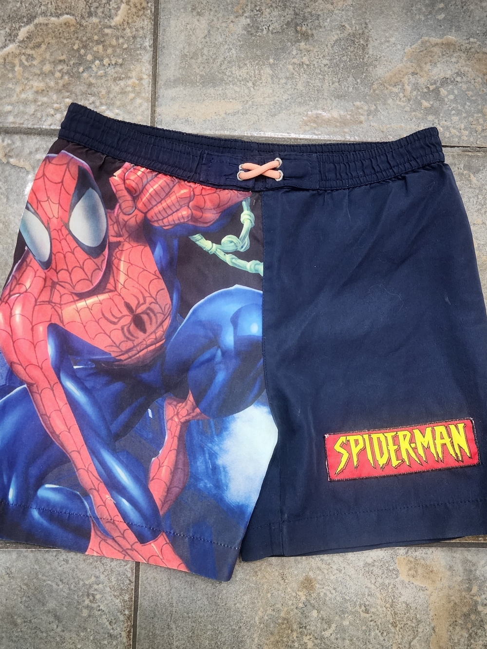 Vintage Y2K Spider-Man Boys 5 Marvel 2004 Lined Swim Trunks Board Trunks
